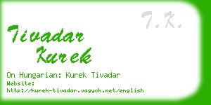 tivadar kurek business card